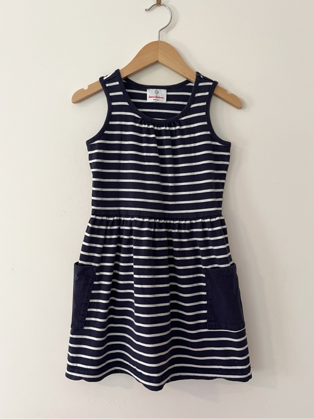 HANNA ANDERSSON VGUC Navy Striped Sleeveless Casual Summer Pocket Dress